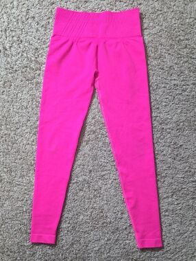 BuffBunny Neon Pink High-Waist Leggings, Like New!